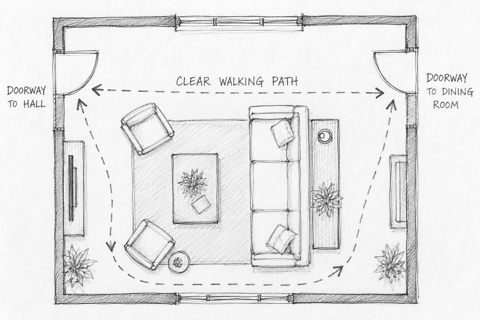 Living Room With Two Doorways: How to Lay It Out