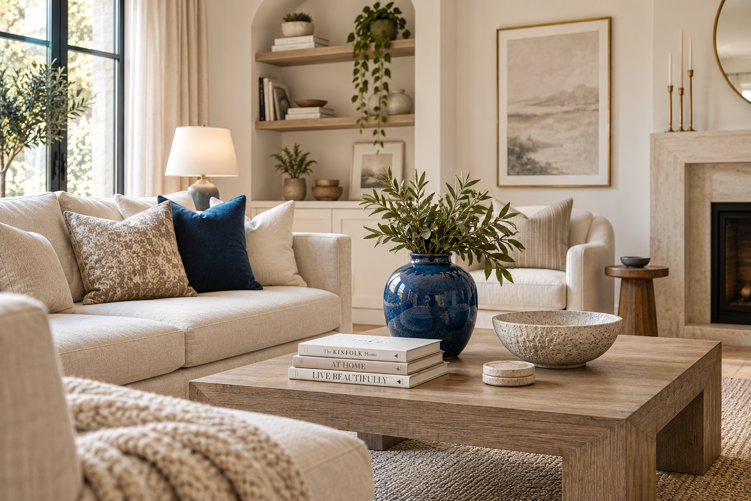 How to Add Color to an All-Neutral Room